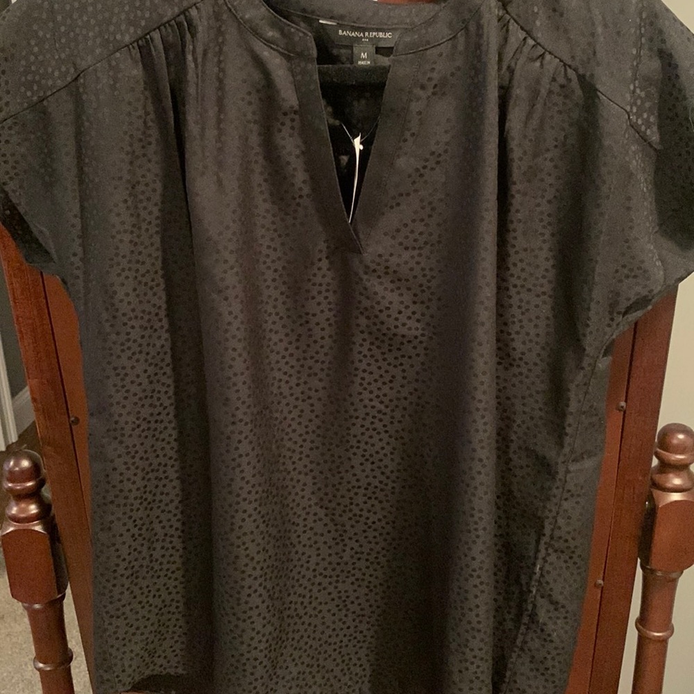 Black polka dot shirt Banana Republic
